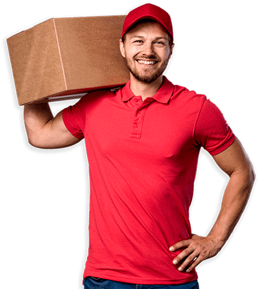 Courier professional holding packages