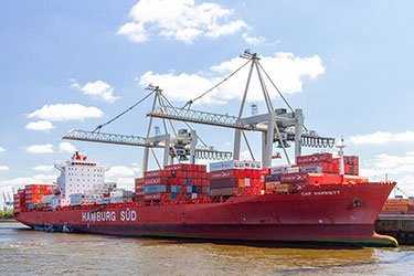 Freight ship carrying cargo containers